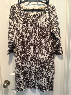 Women’s Black & White Printed Midi Dress
